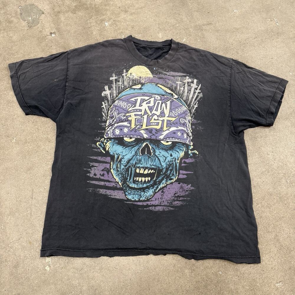 IRON FIST ROCK BAND RARE GRUNGE BLACK T SHIRT XL